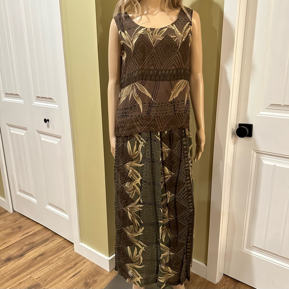 Poetica Maxi Skirt and Tank Top Set Women’s Small Medium